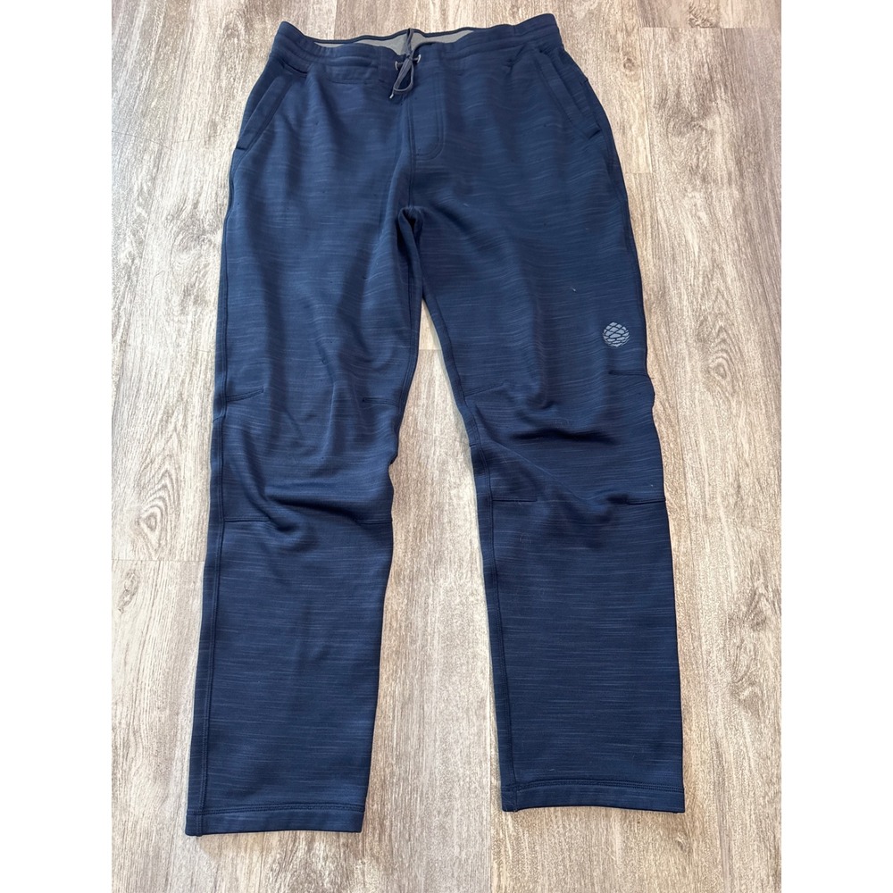 Stio Mens Gannett Peak Sweatpants Navy Blue Space Dye Fleece Lined Joggers Large